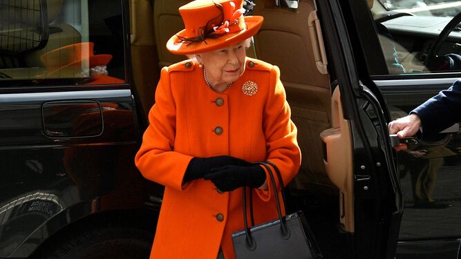 La soberana británica, el jueves, a su llegada al Museo de Ciencia de Londres.