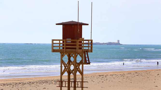 La playa de La Barrosa, hace unos días.