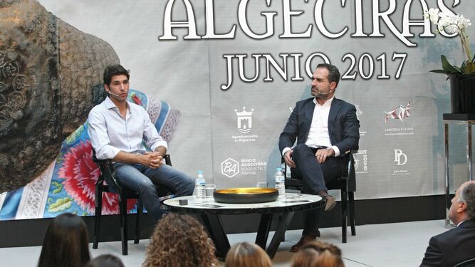 José Manuel Laza y Cayetano Rivera, en las Jornadas Taurinas de 2017.