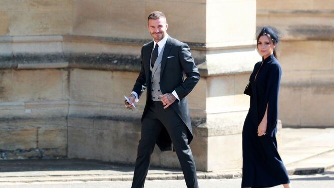 David y Victoria Beckham en el enlace del Príncipe Harry y Meghan Markle.