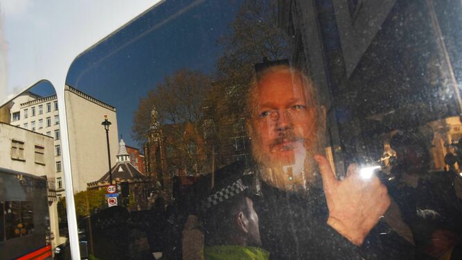 El fundador de WikiLeaks, Julian Assange, a su llegada a la Corte de Magistrados de Westminster en Londres el pasado 11 de abril.