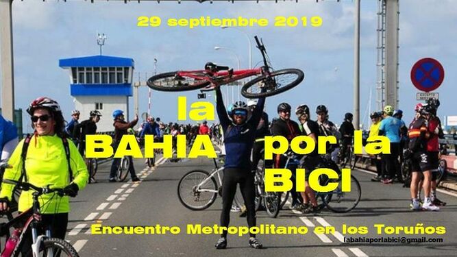 Cartel anunciador del encuentro metropolitano para el uso de la bicicleta.