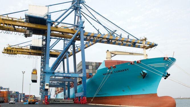 Uno de los buques de la naviera Maersk similar a los que llegarán a Huelva en octubre.