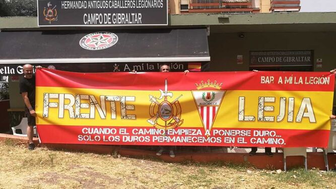 La pancarta del Frente Lejía del Algeciras CF.