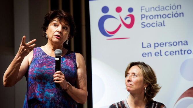 Soledad Murillo, secretaria de Estado de Igualdad, interviene en la mesa redonda '¿Existe penalización por maternidad?'.
