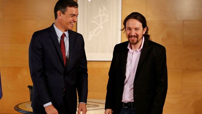 Pedro Sánchez y Pablo Iglesias, en una reciente reunión.
