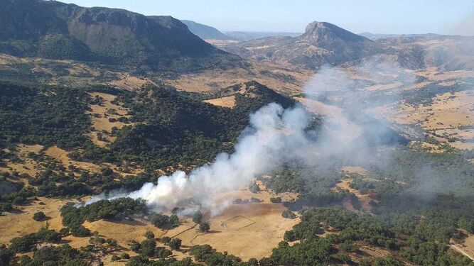 Incendio en el valle de Las Veguetas