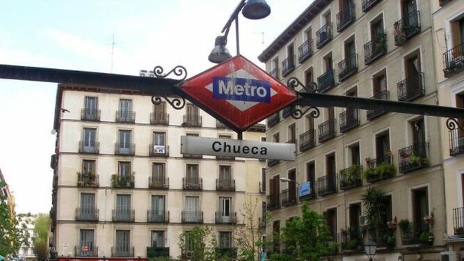 Estación de Metro de la Plaza de Chueca en Madrid.