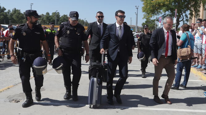 Delfa Ramos, a su llegada al Nuevo Mirador para dirigir el Algeciras-Real Jaén