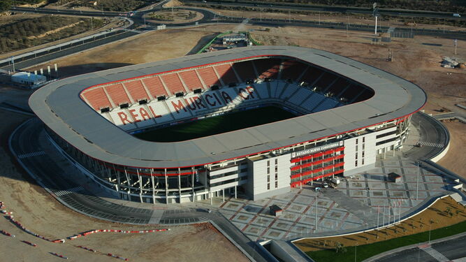 Imagen de la Nueva Condomina, estadio que espera al Algeciras CF el 1 de septiembre.
