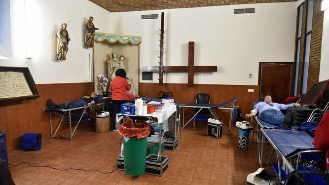 Una donación de sangre en la parroquia de La Palma.