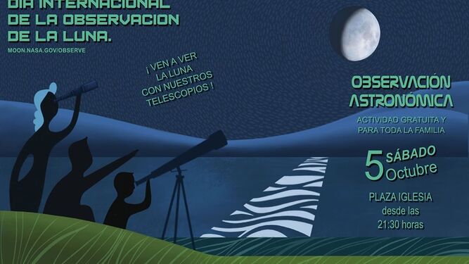 Cartel anunciador de las actividades organizadas en San Fernando por el Día Internacional de la Observación de la Luna.