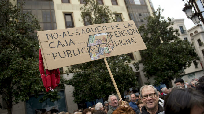 Manifestación de pensionistas en Granada.