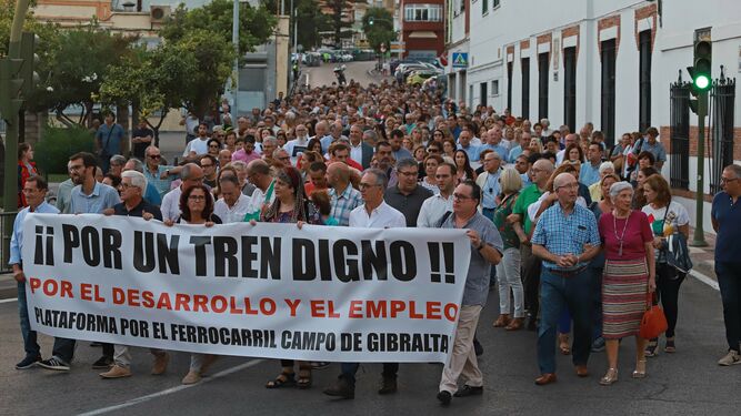 Manifestación por el tren en el Campo de Gibraltar