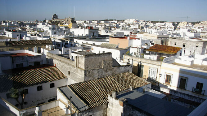 Vista panorámica de  edificios del casco histórico de  El  Puerto  de  Santa  María.