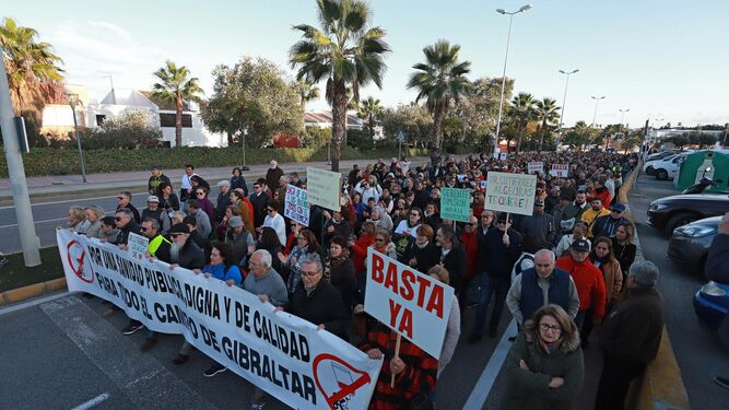 Una manifestaición por la sanidad celebrada en Algeciras.