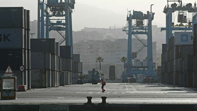 Muelle de APM Terminals, en Algeciras.
