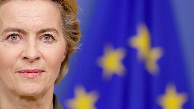 La presidente de la Comisión Europea, Ursula von der Leyen, este miércoles en Bruselas.