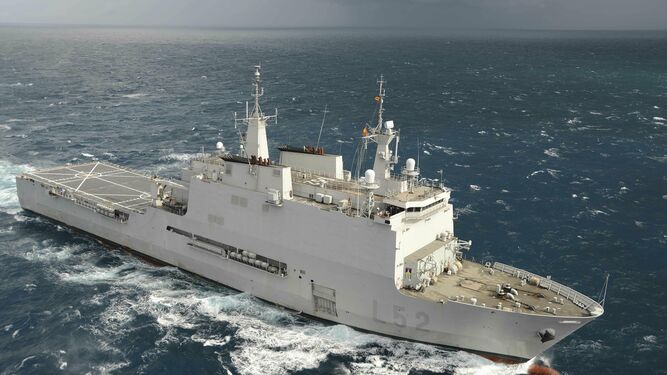 El 'Galicia', buque de asalto anfibio que podrá visitarse en Algeciras.