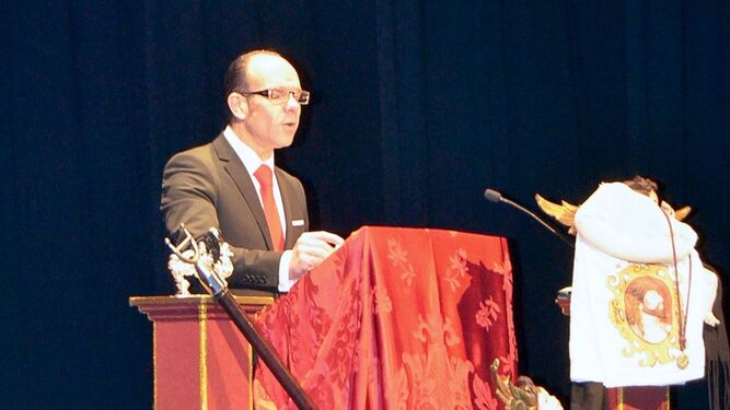 José María Vidal durante el Pregón del Costalero 2016