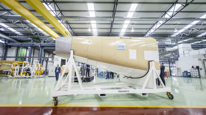 Cono de cola para el A350 fabricado en la planta de Alestis en Puerto Real.