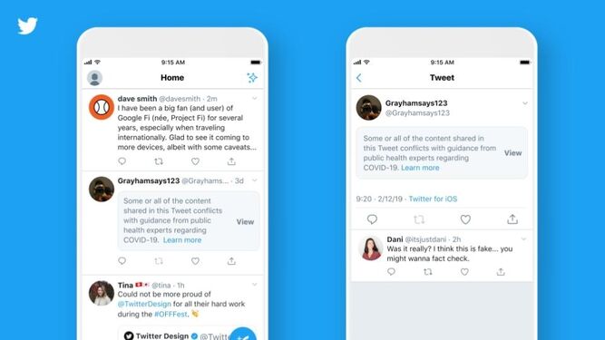 Twitter alertará a los usuarios sobre informaciones engañosas