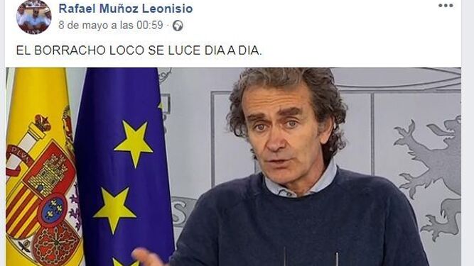 Uno de los post colgados por Muñoz Leonisio en su facebook