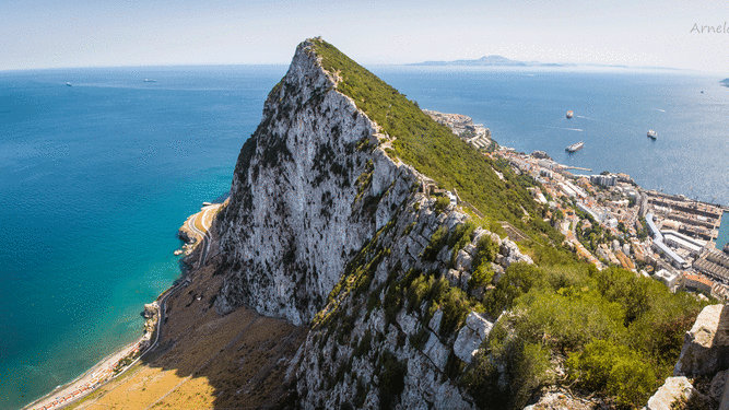 Vista aérea del Peñón de Gibraltar