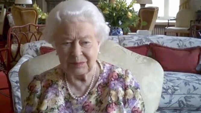 La reina Isabel, durante el encuentro 'on line'.