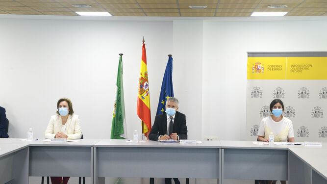 Fotos del Ministro de Interior Fernando Grande Marlaska en Algeciras