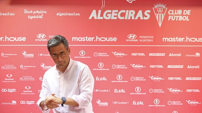 Nicolás Andión, en su última comparecencia oficial con el Algeciras CF.