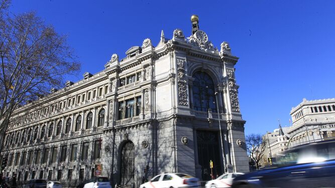 Fachada del Banco  de España en Madrid.