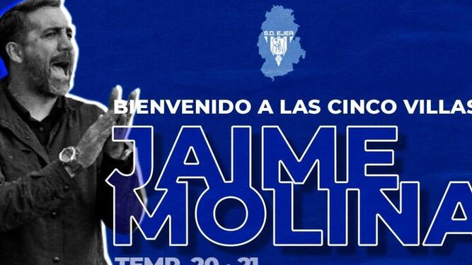 El anuncio del fichaje de Jaime Molina por el Ejea aragonés