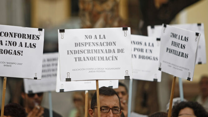 Una manifestación contra las drogas en Algeciras.