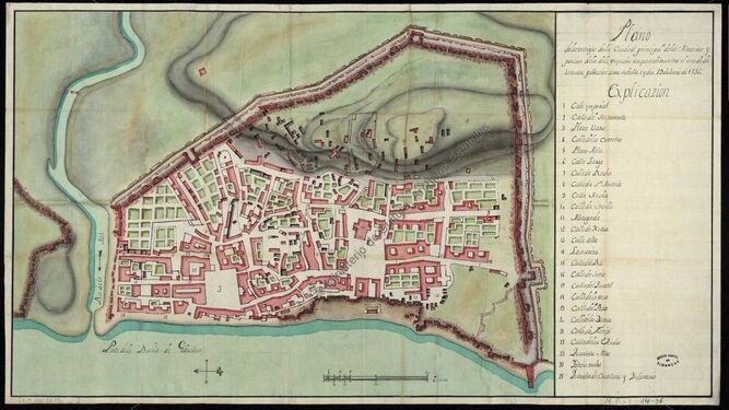 Plano de Algeciras en 1736.