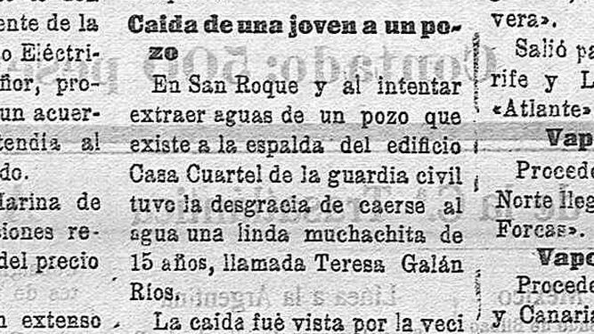 Crónica publicada en 'El Noticiero Gaditano' el 29/11/1923.
