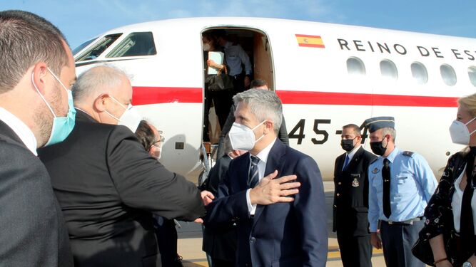 El ministro del Interior, Fernando Grande-Marlaska, a su llegada a Rabat hace unos días.