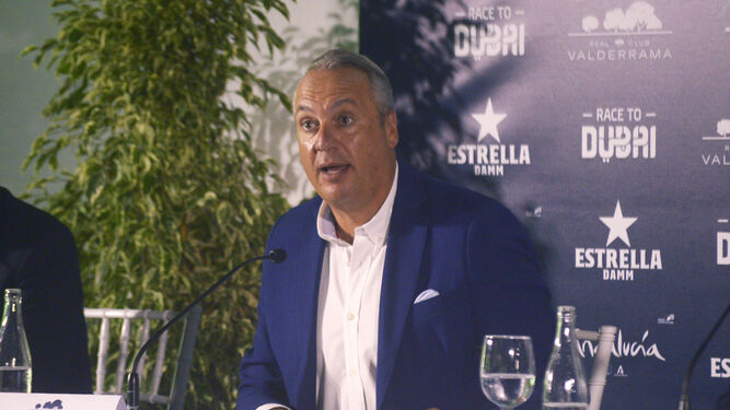 El alcalde de San Roque, Juzn Carlos Ruiz Boix, durante la presentación del último Valderrama Masters