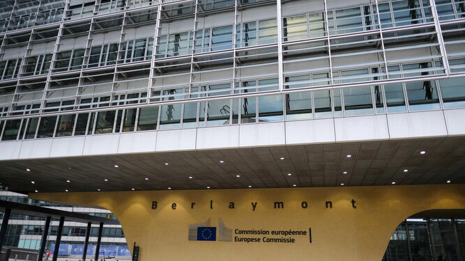 La entrada al edificio de la Comisión Europea, en Bruselas.