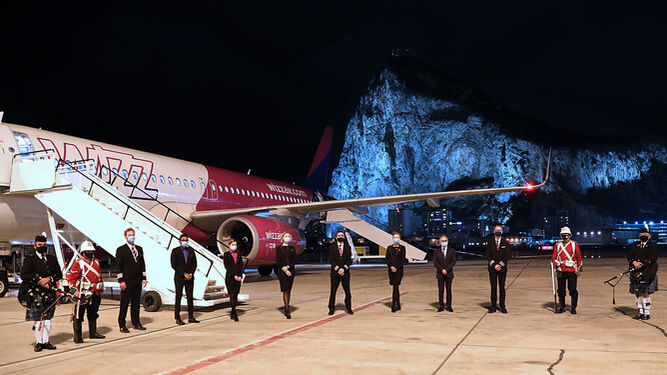 El avión de Wizz Air que realizó el viaje inaugural entre Gibraltar y Londres