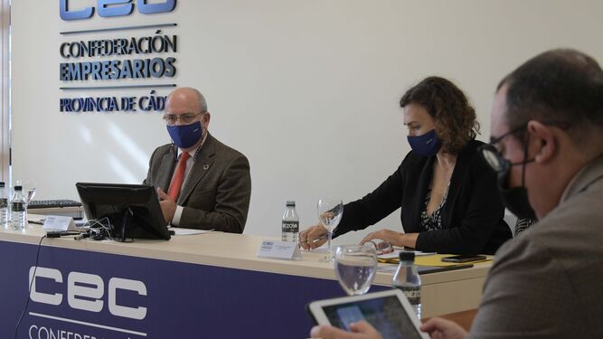 Javier Sánchez Rojas, presidente de la CEC, durante la junta directiva celebrada este lunes.
