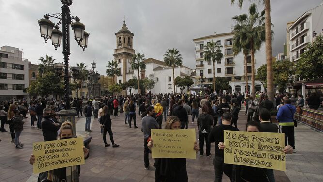 Protesta del sector de la hostelería en Algeciras el pasado diciembre