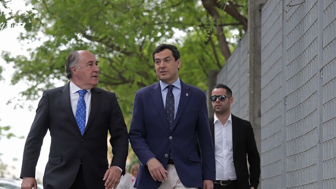 Landaluce y Moreno, en la anterior visita del presidente, en mayo de 2019.