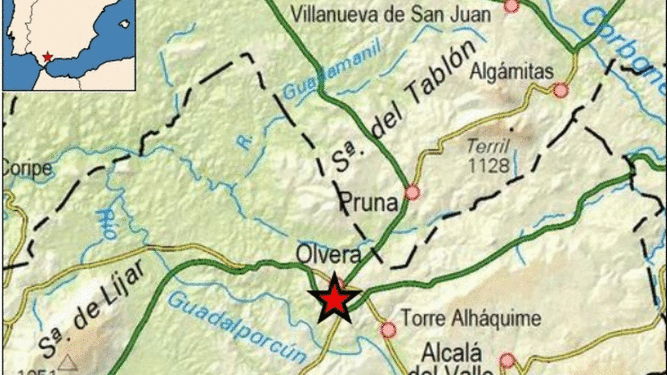 Registrado un terremoto de 2,9 grados con epicentro en Olvera