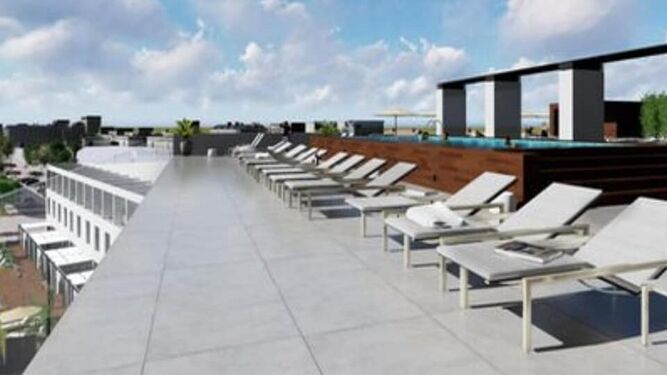 Una de las imágenes que recoge el proyecto del futuro hotel de Chipiona.