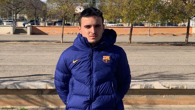 Pablo Montalvo, con la indumentaria del FC Barcelona.