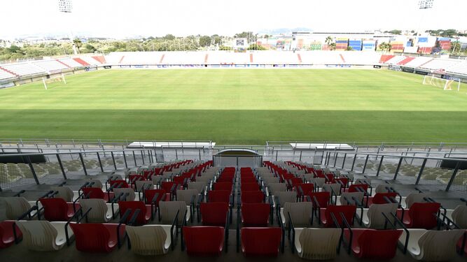 El estadio Nuevo Mirador de Algeciras, desde el palco.