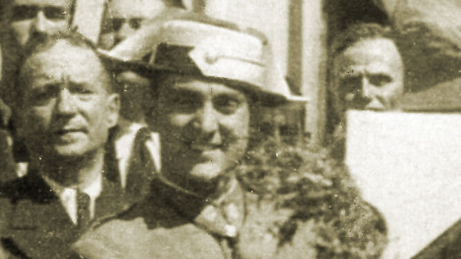 El teniente Odón Ojanguren Alonso en San Roque (1935).