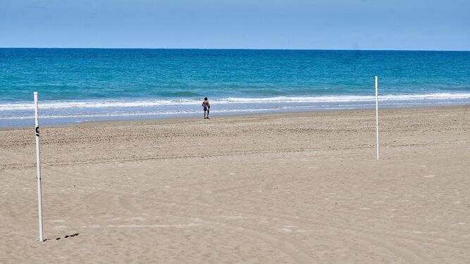 La playa Victoria de Cádiz, este viernes.