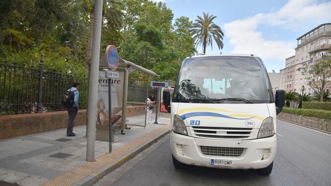 Un autobús, en Algeciras